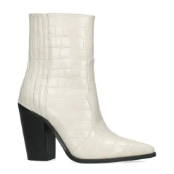 Beige Cowboylaarzen Met Croco Details^Sacha Fashion