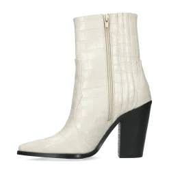 Beige Cowboylaarzen Met Croco Details^Sacha Fashion