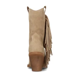 Beige Cowboylaarzen Met Hak En Franjes^Sacha Best Sale