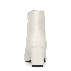 Beige Croco Enkellaarsjes Met Blokhak^Sacha Shop