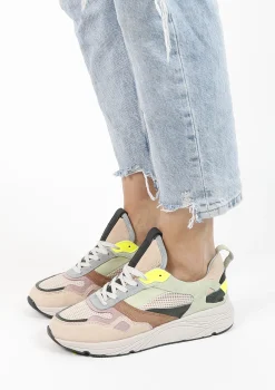 Beige Dad Sneakers Met Multicolor Details^Sacha Clearance