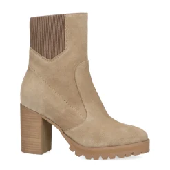 Beige Enkellaarsjes Met Blokhak^Sacha Best Sale