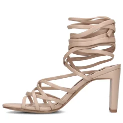 Beige Hak Sandalen Met Strikveters^Sacha Clearance