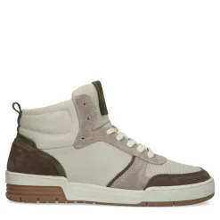Beige Hoge Leren Sneakers^Sacha New