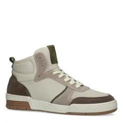 Beige Hoge Leren Sneakers^Sacha New