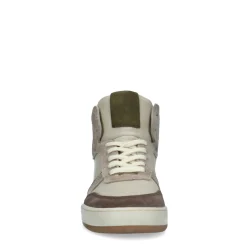 Beige Hoge Leren Sneakers^Sacha New
