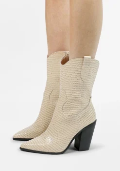 Beige Lage Croco Cowboylaarzen^Sacha Best