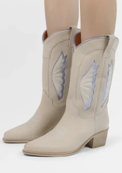 Beige Leren Cowboylaarzen^Sacha Best