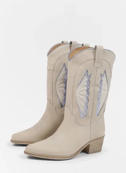 Beige Leren Cowboylaarzen^Sacha Best