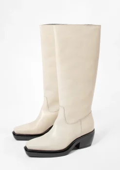 Beige Leren Cowboylaarzen^Sacha Best Sale