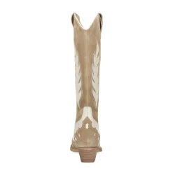 Beige Leren Cowboylaarzen Met Off White Details^Sacha Hot