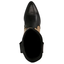Beige Leren Cowboylaarzen Met Zwarte Details^Sacha Sale