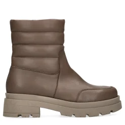 Beige Leren Enkellaarsje^Sacha Fashion