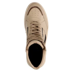 Beige Leren Hoge Sneakers^Sacha Best