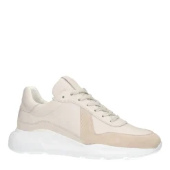 Beige Leren Sneakers Met Suede^Sacha Outlet