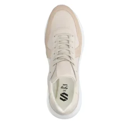 Beige Leren Sneakers Met Suede^Sacha Outlet