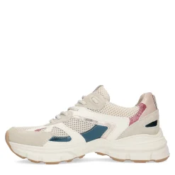 Beige Marathon Sneakers Met Roze Glitter Details^Sacha Best