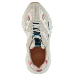 Beige Marathon Sneakers Met Roze Glitter Details^Sacha Best