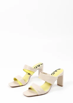 Beige Muiltjes Met Limegroene Details^Sacha Shop