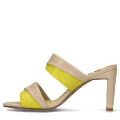 Beige Muiltjes Met Limegroene Details^Sacha Shop