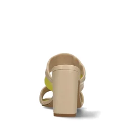 Beige Muiltjes Met Limegroene Details^Sacha Shop