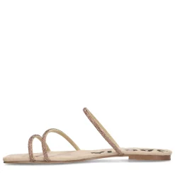 Beige Sandalen Met Strass Bandjes^Sacha Discount