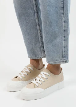 Beige Sneakers Met Platformzool^Sacha Store
