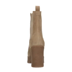 Beige Suede Chelsea Boots Met Plateau Hak^Sacha Cheap