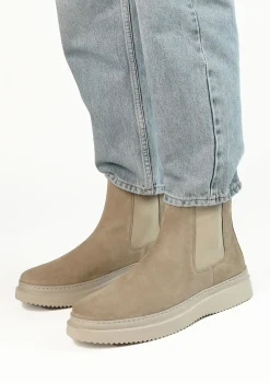 Beige Suede Chelsea Boots^Sacha Best