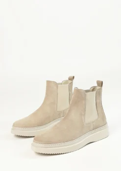 Beige Suede Chelsea Boots^Sacha Best