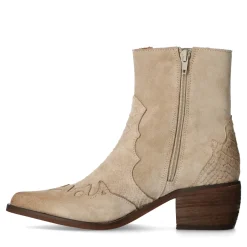 Beige Suede Cowboylaarsjes^Sacha Store