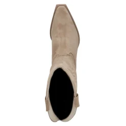 Beige Suede Cowboylaarzen Met Stiksels^Sacha Best Sale