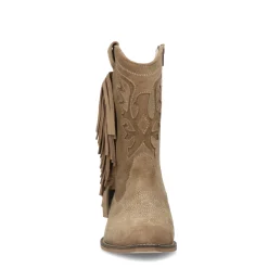 Beige Suede Cowboylaarzen Met Franjes^Sacha Flash Sale