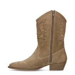 Beige Suede Cowboylaarzen Met Franjes^Sacha Flash Sale