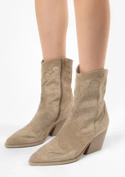 Beige Suede Cowboylaarzen^Sacha Online