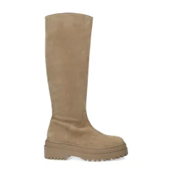 Beige Suede Hoge Chelsea Boots^Sacha Hot