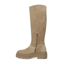 Beige Suede Hoge Chelsea Boots^Sacha Hot