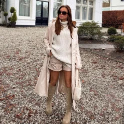 Beige Suede Hoge Chelsea Boots^Sacha Hot