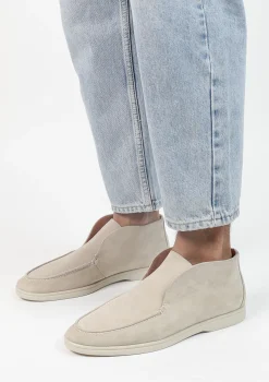 Beige Suede Hoge Loafers^Sacha Outlet