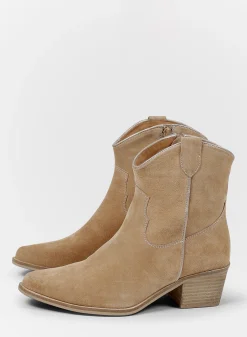 Beige Suede Lage Cowboylaarzen^Sacha Cheap