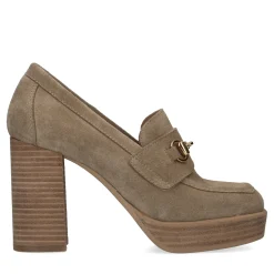 Beige Suede Loafers Met Hak^Sacha Cheap