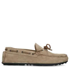 Beige Suede Mocassin Loafers Met Touw Detail^Sacha Cheap