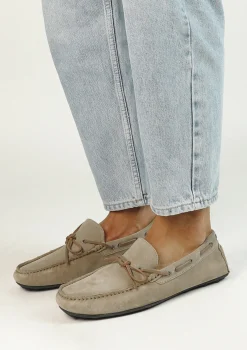 Beige Suede Mocassin Loafers Met Touw Detail^Sacha Cheap