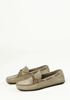Beige Suede Mocassin Loafers Met Touw Detail^Sacha Cheap