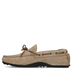 Beige Suede Mocassin Loafers Met Touw Detail^Sacha Cheap