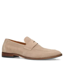 Beige Suede Penny Loafers^Sacha Hot