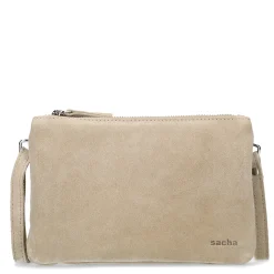 Beige Suede Schoudertas^Sacha Shop