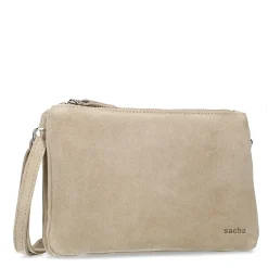 Beige Suede Schoudertas^Sacha Shop