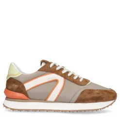 Beige Suede Sneakers Met Gekleurde Details^Sacha Cheap