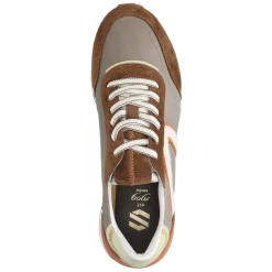 Beige Suede Sneakers Met Gekleurde Details^Sacha Cheap